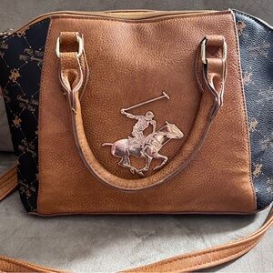 Polo by Ralph Lauren Brown and Black Shoulder Bag
